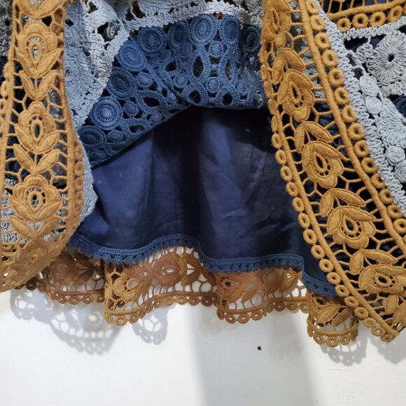 MAEVE Women's 12 NWT Crochet Striped Sleeveless Fit & Flare Knee Length Dress - Picture 6 of 14